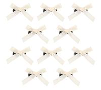FELTECHELECTR 10 Piezas Pinzas Pelo para Niñas en Color Beige Lazo de Gasa y Hierro, Accesorio Elegante y Sofisticado que Combina Varios Estilos de Moda