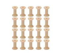 FELTECHELECTR 100 Bobinas de Madera sin Terminar 27x16 Mm, Carretes de Hilo para Manualidades y Costura, Bobinas Vintage para Bricolaje, Accesorios para Hacer Pulseras y Collares