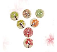 FELTECHELECTR 100 Botones de Madera de 15 Mm 2 Agujeros, Superficie Lisa y Diseño de Frutas para Manualidades, Scrapbooking y Costura