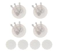 FELTECHELECTR 12 para Casa de Muñecas Set Completo Plato Cuchillo Tenedor y Cuchara Accesorios Cocina en Miniatura para Exhibición y Coleccionistas