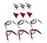 FELTECHELECTR 12 Piezas Mini Sombreros y Bufandas Navideñas para Muñecas y Manualidades Accesorios Decorativos Colores Surtidos para DIY Adornos Pequeños para Árbol de Navidad y Muñecos