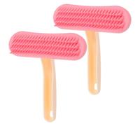 FELTECHELECTR 2 cepillos para conejos para el cuidado del pelo: peine de silicona para eliminar la muda - cepillo de masaje portátil para conejos, chinchillas y animales pequeños.