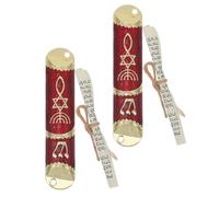 FELTECHELECTR 2 Juegos de Mezuzá Religiosa de Aleación de Zinc con Rollo Kosher Incluido, Diseño Elegante y Decorativo para Bendecir Puertas y Decorar el Hogar en Bodas