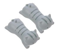 FELTECHELECTR 2 Piezas de Alfombrilla de Ratón Kawaii Reposamuñecas Antideslizante, Soporte Flexible para Muñeca de Material Cómodo, Diseño de Gato Gris para Oficina y Uso Diario