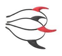 FELTECHELECTR 2 Piezas Diadema de Cuernos de para Halloween Diadema Ligera y Brillante con Cuernos Rojos y Negros para Cosplay Accesorios de Disfraz para Mujeres Hombres y Fiestas