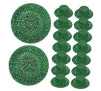 FELTECHELECTR 20 Piezas Mini Sombreros Jazz para Muñecas Decoración Resistente y Detallada Accesorios DIY para Manualidades y Casas de Muñecas Color Verde Oscuro
