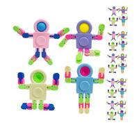 FELTECHELECTR 24 Piezas Robot Desmontable Juguete de Dedos Sensorial DIY Autoconstrucción Puzzle Antiestrés para Escritorio