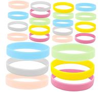 FELTECHELECTR 24piezas Pulseras De Silicona Luminosa Pulseras De Goma Brillantes Para Fiestas Niño Niña y Adultos Accesorios De Fiesta Que Brillan La Oscuridad