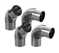 FELTECHELECTR 4 Codos para Tubo de Estufa de Acero Inoxidable, Conducto de Humos para Chimenea, Fácil Instalación y Compatibilidad Versátil, Adecuado para Estufas de Camping y Tiendas