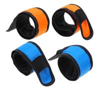 FELTECHELECTR 4 Correas LED para Patas de Caballo, Bandas de Tela para Tobillos Equinos, Alta Visibilidad, Resistentes al Agua, 2 Azules y 2 Naranjas, Equipo para Montar a Caballo en Eventos