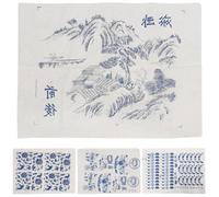 FELTECHELECTR 4 Hojas de Papel de Transferencia Esmaltado para Cerámica, Calcomanías de Flores Tradicionales para Bricolaje, Papel bajo Cubierta Resistente para Decoración de Arcilla, Pack 4