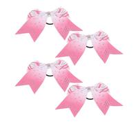FELTECHELECTR 4 Lazos Elásticos Cabello con Gemas de Imitación en Color Rosa, Diseño Dinámico y Elegante, Ideales para Competiciones de Animadoras y Recitales de Baile