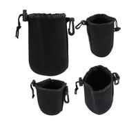 FELTECHELECTR 4 Piezas Fundas de Neopreno para Lentes de Cámara Resistentes al Agua Protectoras contra y Arañazos Pequeños Extra Grandes para Cámaras Réflex Digitales y Accesorios Fotográficos