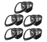 FELTECHELECTR 5piezas Cajas De Metal Forma De Corazón Para Dulces Almacenamiento Reutilizable Contenedores De Hojalata Para Bodas y Fiestas Recipientes Pequeños Diseño Atractivo