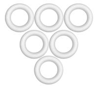 FELTECHELECTR 6 Anillos de Espuma Blancos para Manualidades de Pintura, Círculos de Espuma Fáciles de Usar y Almacenar para Proyectos Creativos de Bricolaje