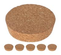 FELTECHELECTR 6 Tapas de Corcho Marrón Reutilizables para Jarrones Hidropónicos y Macetas de Vidrio, Diseño Redondo Versátil para Oficina y Hogar