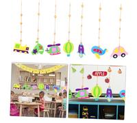 FELTECHELECTR 7 Piezas Decoración Colgante de Fieltro para Set de Vehículos Colores Brillantes Seguro y Duradero para Jardín de Infancia y Oficina
