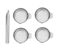 FELTECHELECTR Bandeja de Acero Inoxidable para Báscula Digital, Plato de Pesaje de Precisión para Joyería y Laboratorio, Set de 5 Piezas, Diseño Profundo y Compacto, Adecuado para Alimentos