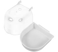 FELTECHELECTR Bañera para Pájaros Pequeños y Canarios de Plástico Blanco Cubierta, Adecuado para Jaulas y Baño Cómodo en Casa