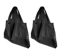 FELTECHELECTR Bolsa Compra Negra de Tela Oxford, 2 Piezas, Resistente para Carga Pesada Diseño para Llevar al Hombro, Adecuado para Compras Diarias