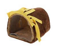 FELTECHELECTR Casa Túnel y Uso Prolongado para Hámster y Conejillos de Indias, Escondite Cómodo de Felpa Color Café Diseño Novedoso para Animales Pequeños