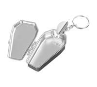 FELTECHELECTR Cenicero Portátil de Metal en Forma de Ataúd, Llavero Decorativo Compacto y Ligero para Uso al Aire Libre, Accesorio Funcional para Bolso y Mochila, Diseño Mini para Cenicero