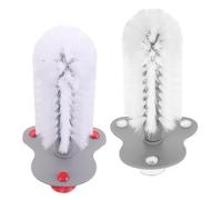 FELTECHELECTR Cepillo para Tortugas con Ventosa Doble Transparente y Rojo, Rascador para Limpieza de Caparazón y Mantenimiento de Acuarios y Terrarios, Accesorio para Reptiles