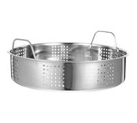 FELTECHELECTR Cesta Vaporera de Acero Inoxidable 25 CM Asas Dobles Rejilla para Vaporera de Cocina Casera Diseño Perforado para Cocción Rápida Adecuado para Bollos al Vapor y Albóndigas