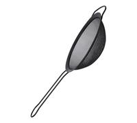 FELTECHELECTR Colador de Acero Inoxidable Negro Mango Inclinado Malla Fina y Borde Ancho Utensilio de Cocina para Tamizar y Colar 1 Unidad Resistente Oxidación Adecuado para Uso Doméstico