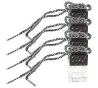 FELTECHELECTR Colgante de Botella de Perfume para Coche de Vidrio Negro Tapa Hueca, Difusor de Aroma Ligero y Pulido, Pack de 4 Piezas, Accesorio de Decoración Simple y Moderno para Automóvil