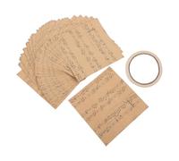 FELTECHELECTR Conos de Papel Kraft para Bodas y Fiestas 50 Piezas Color Natural Diseño de Notas Musicales para Confeti, Pétalos y Alimentos, Conos de Papel para Manualidades y Decoración