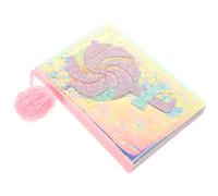 FELTECHELECTR Cuaderno con Cubierta de PU Resistente y Purpurina Cuaderno Infantil con Diseño de Lollipop Suave y Portátil Libreta para Escribir y Dibujar Diario Divertido para Estudiantes