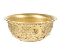 FELTECHELECTR Cuenco Decorativo de Latón Dorado de 12 Cm Cuenco Oro para Decoración de Mesa Fortuna de Peso 260 G Tazón de Dulces para Hogar y Feng Shui Estilo Aleatorio