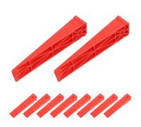 FELTECHELECTR Cuñas para Nivelar Puertas y Ventanas Juego de 10 Piezas de Plástico Rojo Espaciadores de Instalación Rápida Calzas para Marcos Elevadores de Muebles para Mejoras del Hogar