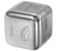 FELTECHELECTR Dados de Acero Inoxidable Pequeños para Decidir la Cena Dados de Decisión de Comida Portátiles y Ligeros para Juegos en Hogar Fiestas y Bares (Plata)