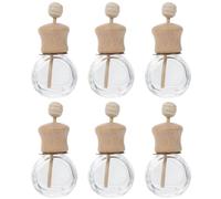 FELTECHELECTR Difusor de Aroma para Coche 6 Unidades 10ml Botella Alta Ovalada Recargable para Ambientador Automotriz Clip Pequeño Reutilizable para Aceites Esenciales y Perfume