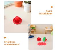 FELTECHELECTR Discos de Hockey de Aire 51Mm y Empujadores Rojos 76Mm para Mesa Repuestos Autoadhesivos Parches Quitapelusas Accesorios Compatibles para Juego de Hockey de Aire Doméstico