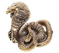 FELTECHELECTR Escultura de Serpiente de Latón Dorado, Figura Decorativa Creativa y Realista para Gabinete de TV o Estudio, Adorno Artesanal para Decoración del Hogar