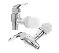 FELTECHELECTR Grifo Dispensador de Bebidas de Plástico Pulsador 16-22mm, Repuesto para Dispensador de Agua y Jarra, Color Plata, 2 Piezas, Accesorio para Cubos de Té, Cerveza y Limonada