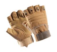 FELTECHELECTR Guantes Tácticos de Medio Dedo, Guantes de Bicicleta de Montaña Antideslizantes, Microfibra Imitada, Talla L y XL, Caqui, Portátiles, para Ciclismo y Montañismo