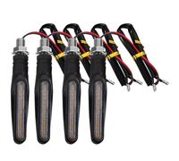 FELTECHELECTR Intermitentes LED para Motocicleta 12v 4 Piezas Luces de Señal Amarillas para Scooter y Moto Eléctrica, Luces de Freno de Moto Efecto Fluido para Accesorios de Vehículos