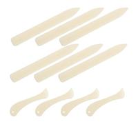 FELTECHELECTR Juego de 10 Herramientas para Marcar Huesos de Plástico, 6 Piezas Rectas y 4 Curvas, para Bruñido de Cuero, Encuadernación, Scrapbooking y Manualidades de Papel, Portátil