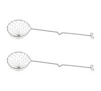 FELTECHELECTR Juego de 2 Cucharas Coladoras de Acero Inoxidable Utensilios de Cocina Filtrantes para Freír y Colar Alimentos Mango Cómodo y Resistente al Calor Aptas para Cocina y Fritura