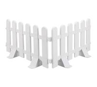 FELTECHELECTR Juego de 2 Vallas de Jardín de Plástico Blanco, Resistente al Clima y No Perecedero, con Base para Uso Exterior en Patios y Parterres