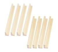 FELTECHELECTR Juego de 8 Bandejas de Madera Natural para Dominó, Soportes Multifunción Base Inclinada de 19 Cm, Expositor DIY para Fichas y Cartas de Dominó, Accesorios para Juegos en Mesa