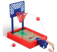 FELTECHELECTR Juego de Baloncesto de Mesa Mini para Dos Jugadores Tablero Azul Estilo Tibetano 1 Aro con 4 Balones Juguete Competitivo y Portátil Fiestas Deportivas