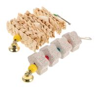 FELTECHELECTR Juguetes Masticables Hueso de Sepia y Piedra en Color Caqui Color Aleatorio 2 Piezas para Morder y Suplemento de Calcio para Pájaros y Loros