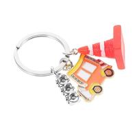FELTECHELECTR Llavero Creativo de Construcción Forma de Coche, Semáforo y Cono de Tráfico, Accesorio Ligero de Plástico y Aleación de Zinc para Mochila, Obsequio Original para Fiestas