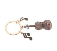 FELTECHELECTR Llavero de Aleación Colgante de Violín y Nota Musical, Estilo Retro, Color Cobre y Negro, Llavero Portátil para Decoración de Bolsos y Regalos para Amantes Música