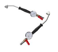 FELTECHELECTR Mandril de Aire para Inflador de Neumáticos con Manómetro Integrado, Conector Rápido y Boquilla Extendida en Diseño de Codo, 2 Piezas para Camiones y Vehículos, Medidor de Presión